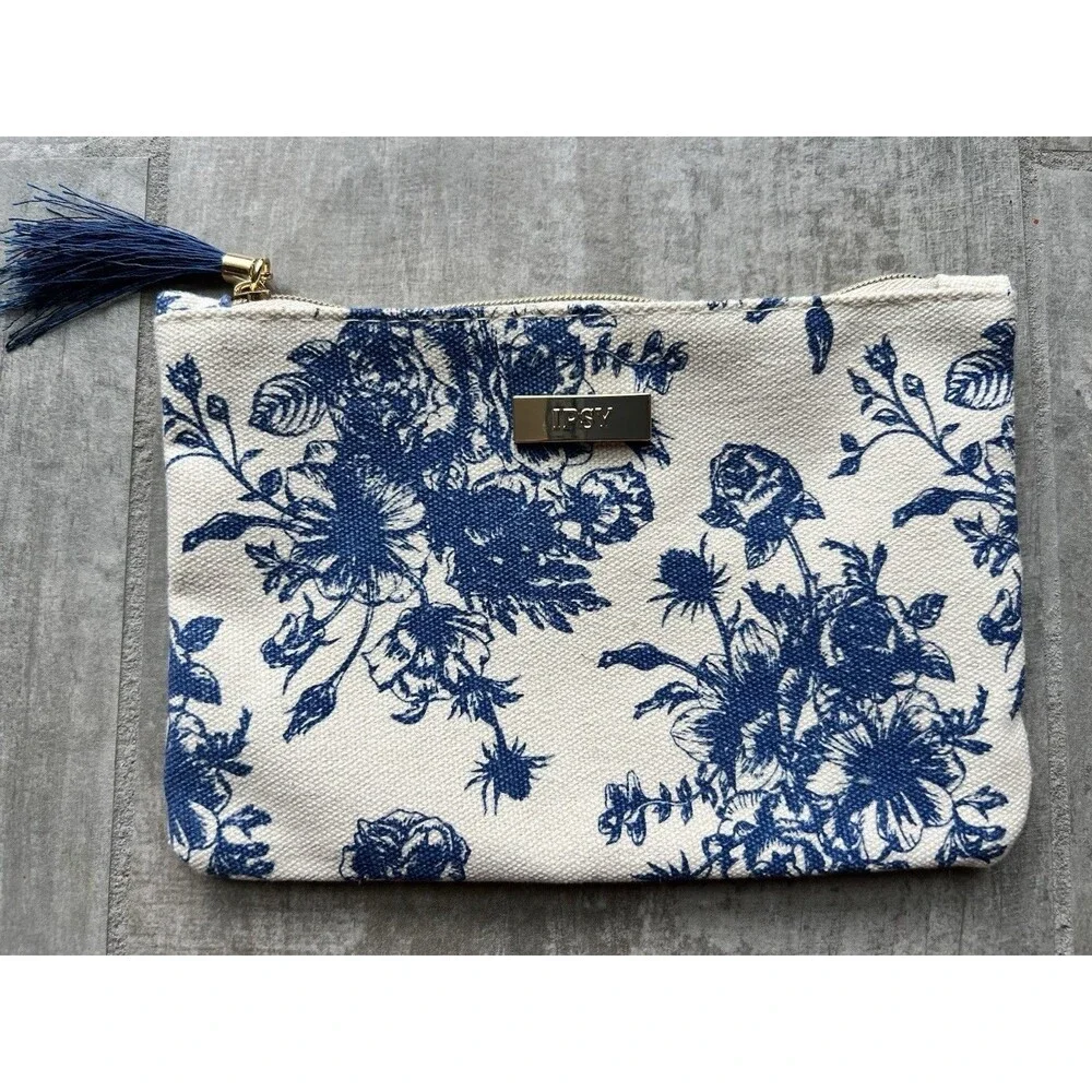 Vintage Floral Print Makeup Bag Clutch Wallet Travel Organizer Pencil Case NEW
